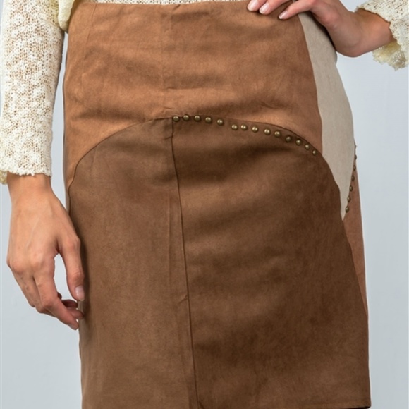 BOHO COLOR - BLOCK MINI SKIRT - Picture 1 of 4